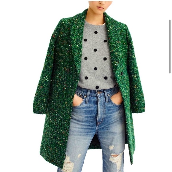 J.CREW Daphne tweed coat green size 4 - Picture 8 of 15